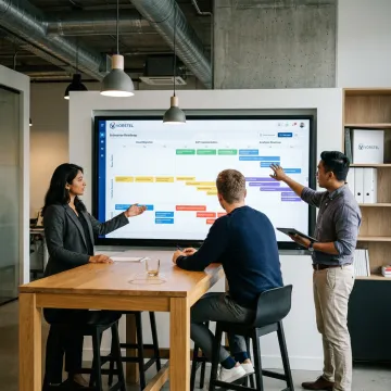 Consultants mapping enterprise technology roadmap