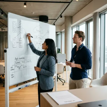 Mobile app consulting process with wireframes and development planning