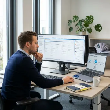 Salesforce consultant reviewing CRM integration dashboard