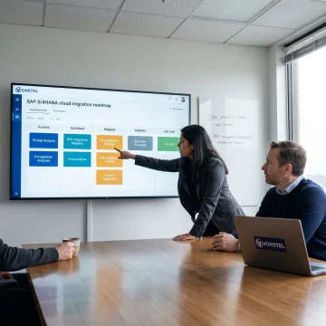 Consultants planning an IT transformation roadmap