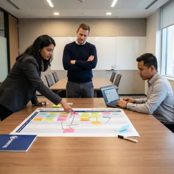 Consultants mapping an IT advisory roadmap