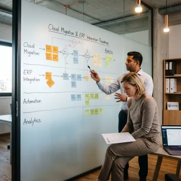 Consultants mapping an IT strategy process