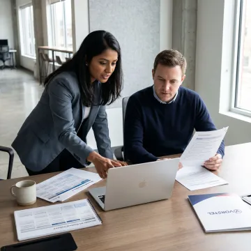 Consultants mapping a Microsoft 365 implementation process