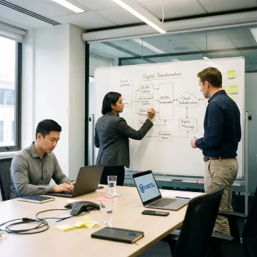 Consultants planning a digital transformation roadmap