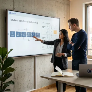 Team planning a DevOps transformation roadmap