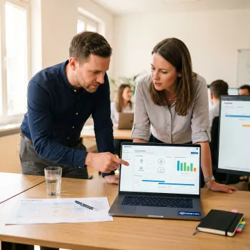 IT consultants reviewing digital transformation plans