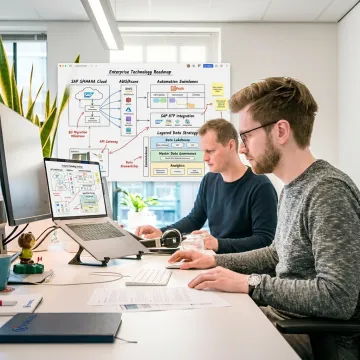 Technology consulting team mapping enterprise transformation process