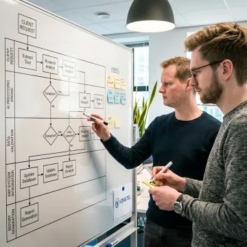 Team mapping a generative AI implementation process