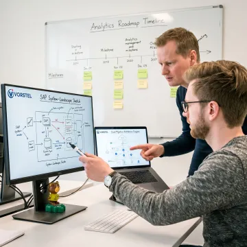 Consulting team mapping a technology transformation roadmap