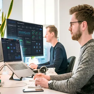 Digital transformation consulting team reviewing business systems