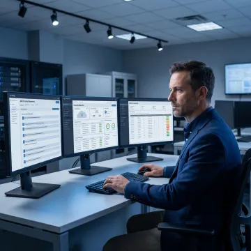 Cybersecurity consultant reviewing SOC 2 compliance controls