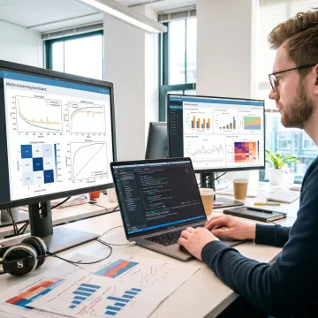 Machine learning team analyzing AI models