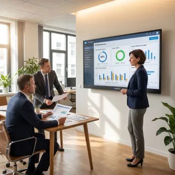 SAP consultant reviewing ERP dashboard