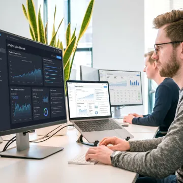 AI analytics dashboard with business insights