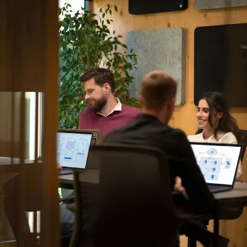 Custom app development team planning software architecture