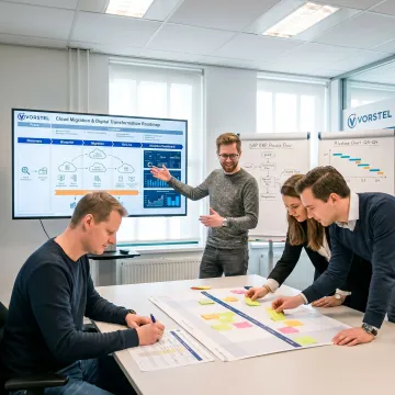 Consultants mapping a business transformation process