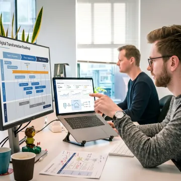 Business transformation consultants planning digital strategy