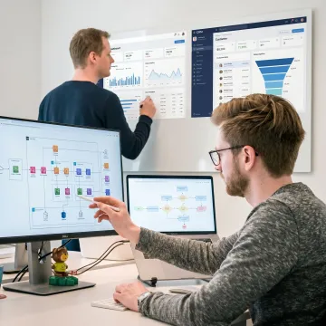 Technology consultants mapping a digital transformation roadmap