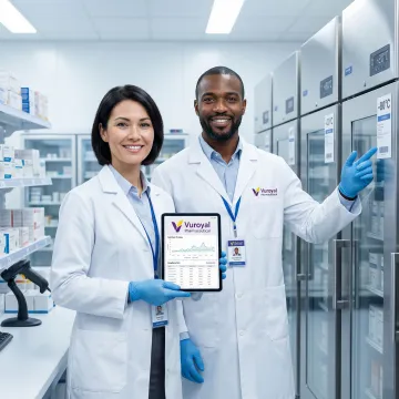 Pharmaceutical logistics team coordinating cold chain distribution to healthcare facilities