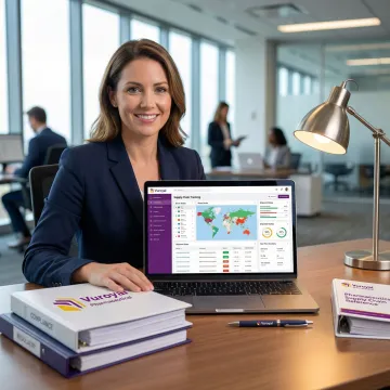 Pharmaceutical supply chain expert coordinating clinical trial drug logistics in a Boston office