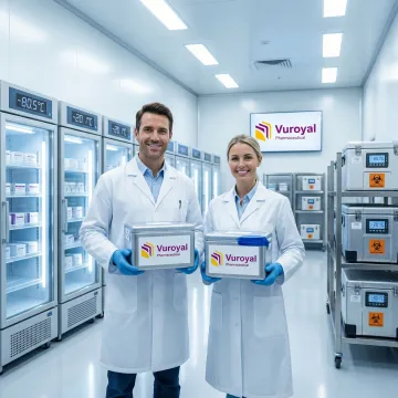 Cold chain pharmaceutical logistics with temperature-controlled transport containers