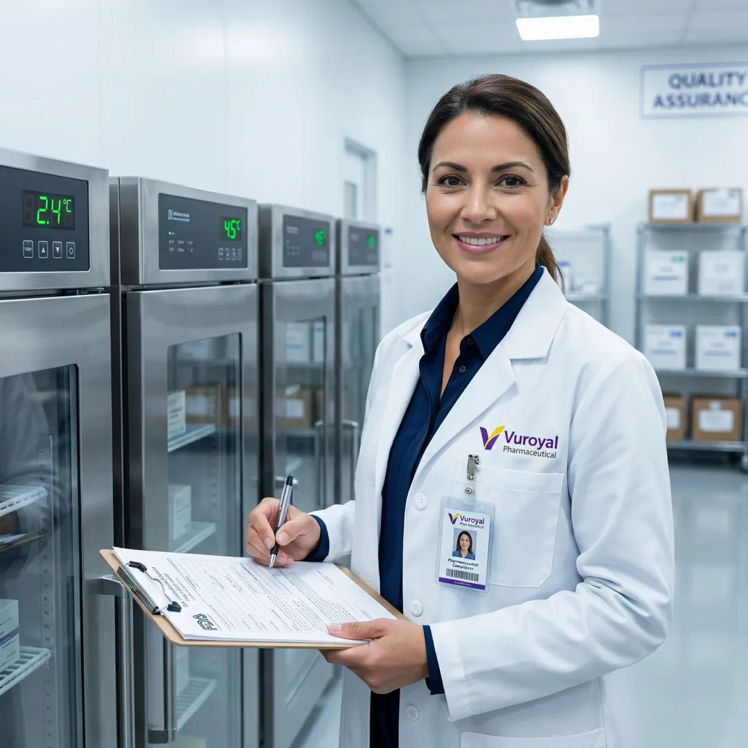 Pharmaceutical supply chain specialist overseeing compliant drug distribution process