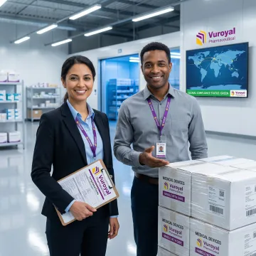 VuRoyal logistics team managing FDA-registered medical device supply chain operations