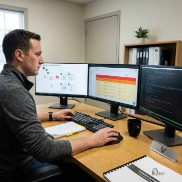 Cloud security engineer reviewing infrastructure testing workflow