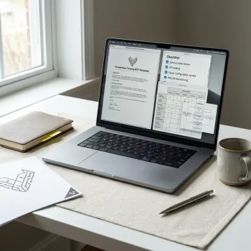 Penetration testing RFP template on a laptop