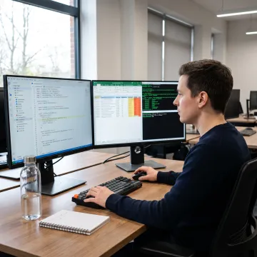 Security engineer reviewing application source code