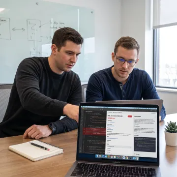 Developer reviewing secure code findings