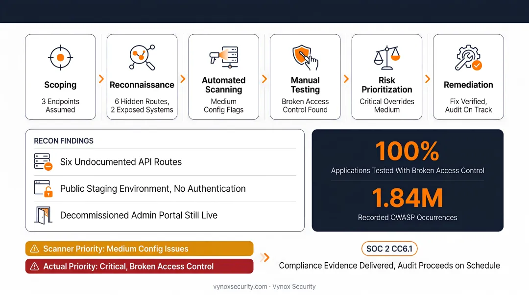 SOC 2 audit preparation report showing compliance findings mapped to security controls