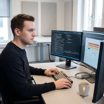 Security analyst reviewing web application vulnerabilities