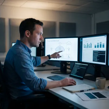 Security engineer reviewing AWS AI risk assessment workflow