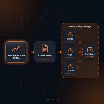 Security analyst reviewing web application vulnerabilities