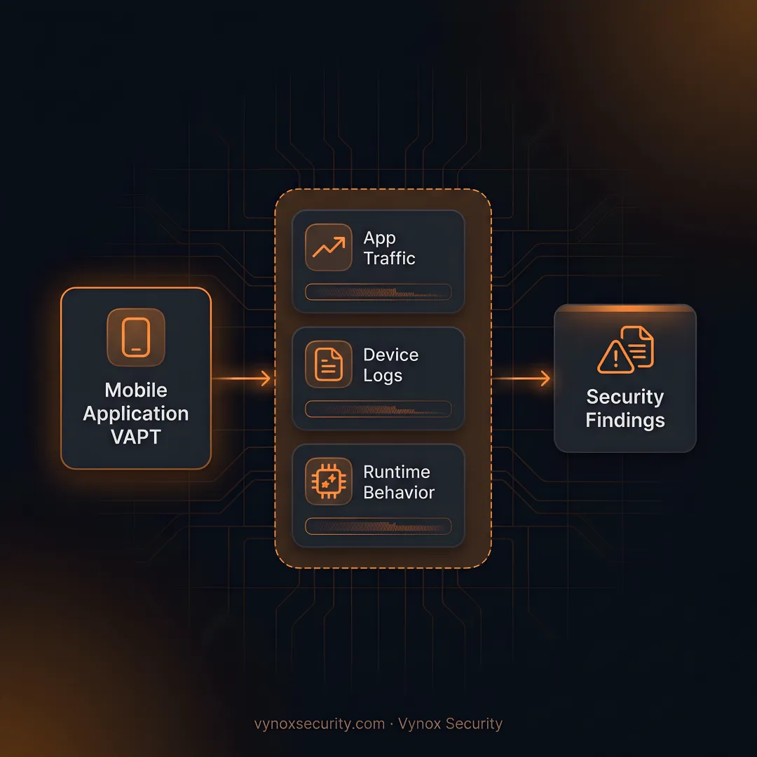 Security analyst testing an iOS app on a laptop and iPhone