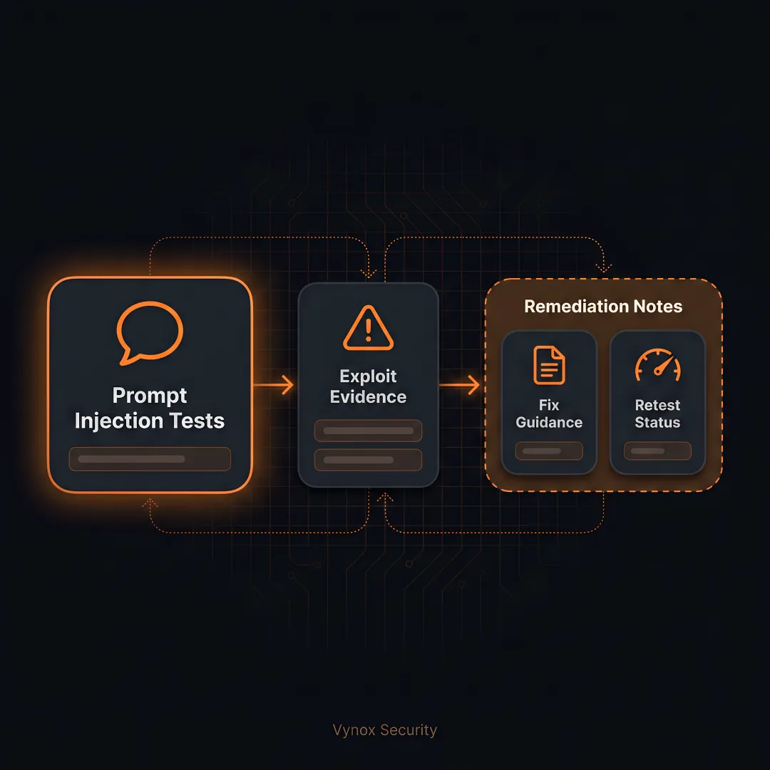 Security team reviewing AI prompt injection test results