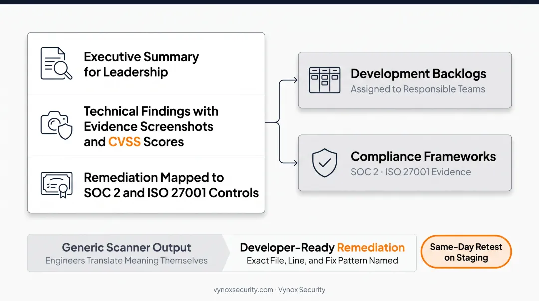 Five-phase manual penetration testing process from planning to remediation reporting