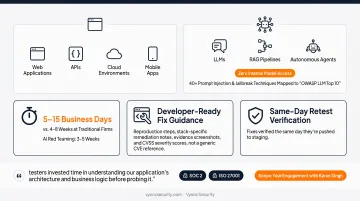 Vynox versus traditional firms penetration testing delivery speed comparison chart