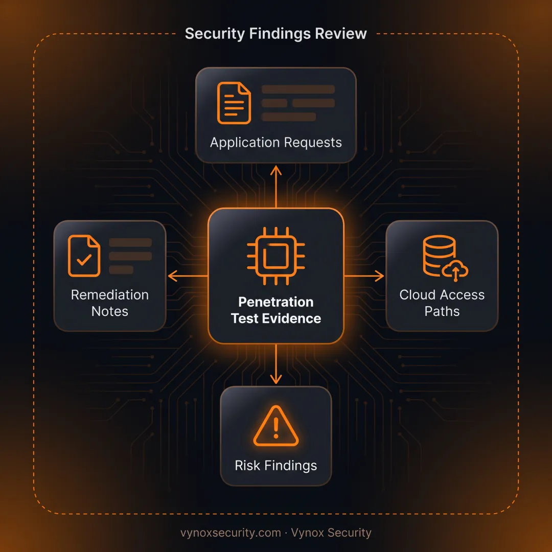 Security team analyzing penetration test evidence