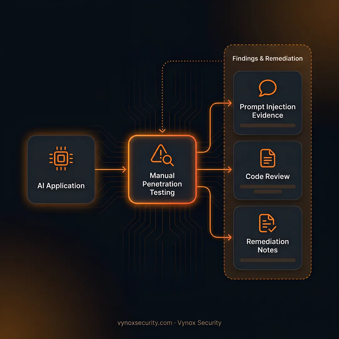 Security tester analyzing AI application vulnerabilities