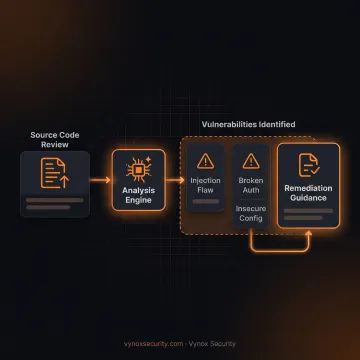 Security engineer reviewing application source code