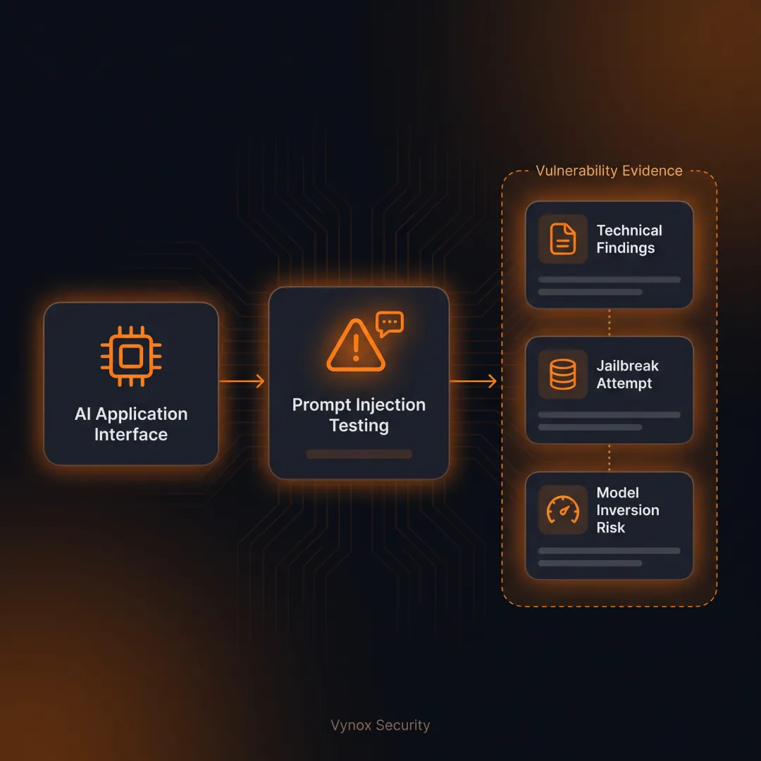 Cybersecurity professional assessing an AI application