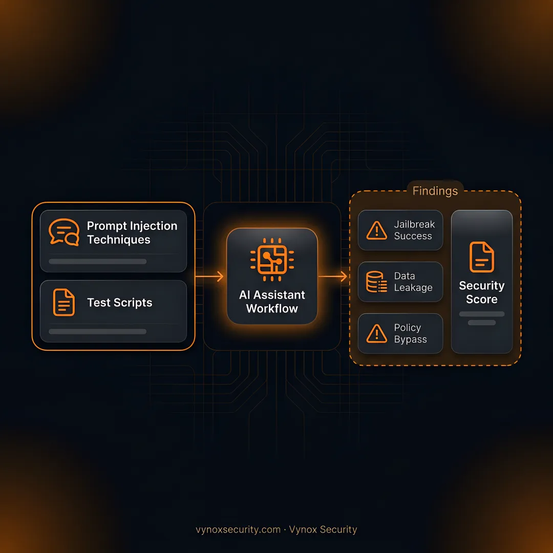 Security analyst testing deceptive prompts against an AI workflow