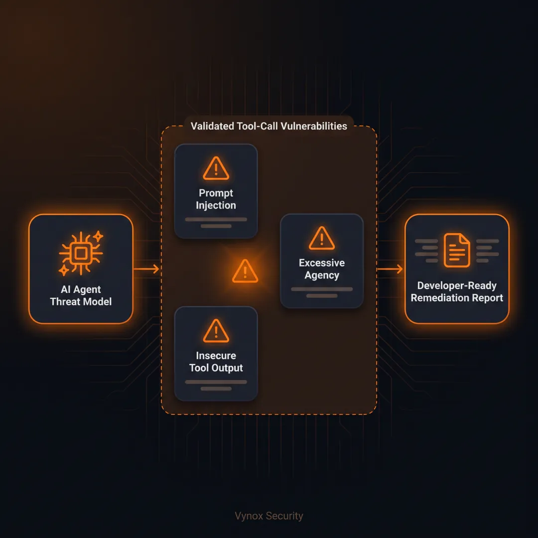 Engineer reviewing AI agent security findings