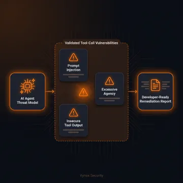 Engineer reviewing AI agent security findings