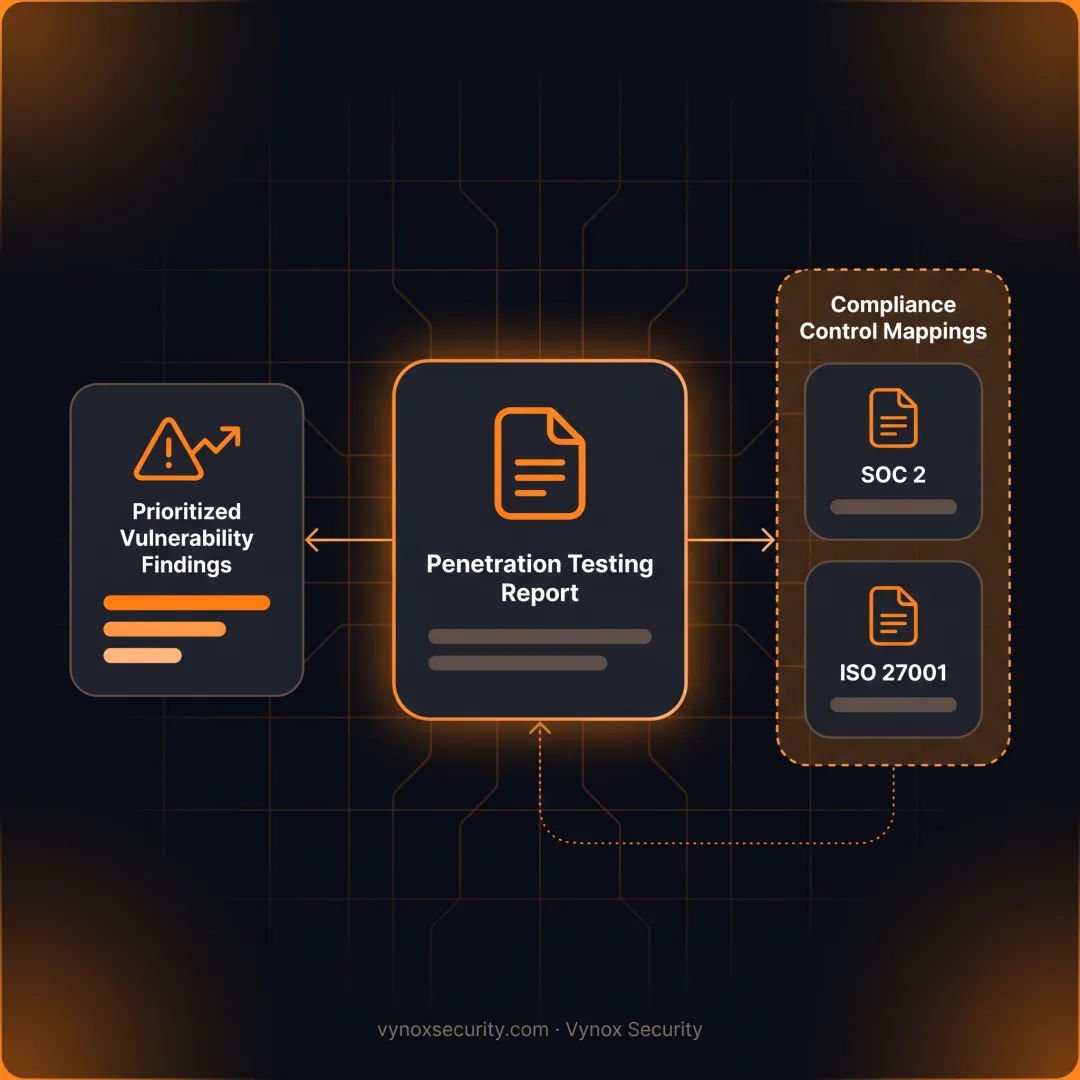 Compliance evidence and penetration testing report review