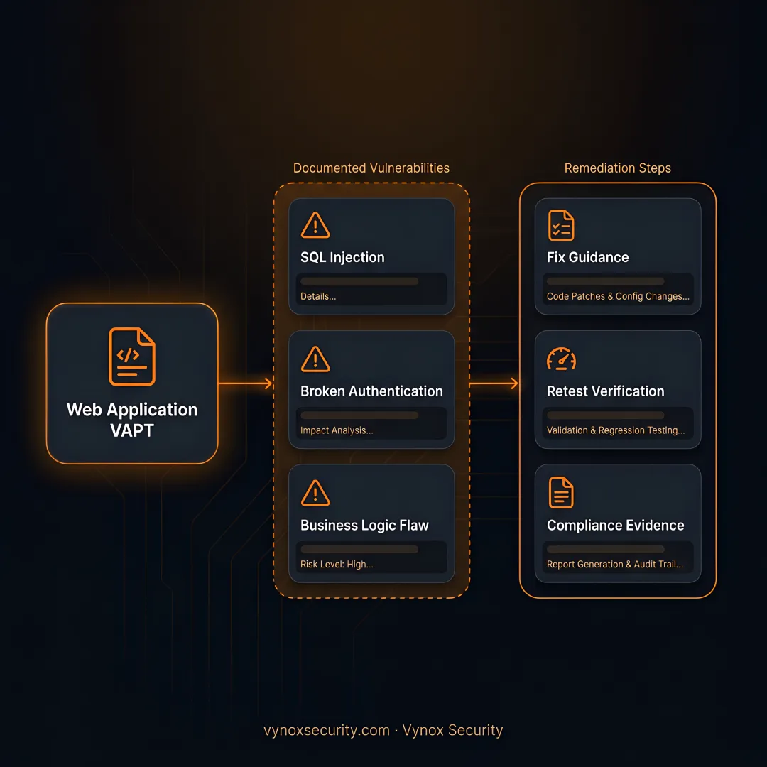 Engineer reviewing web security findings