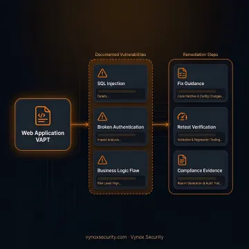 Engineer reviewing web security findings