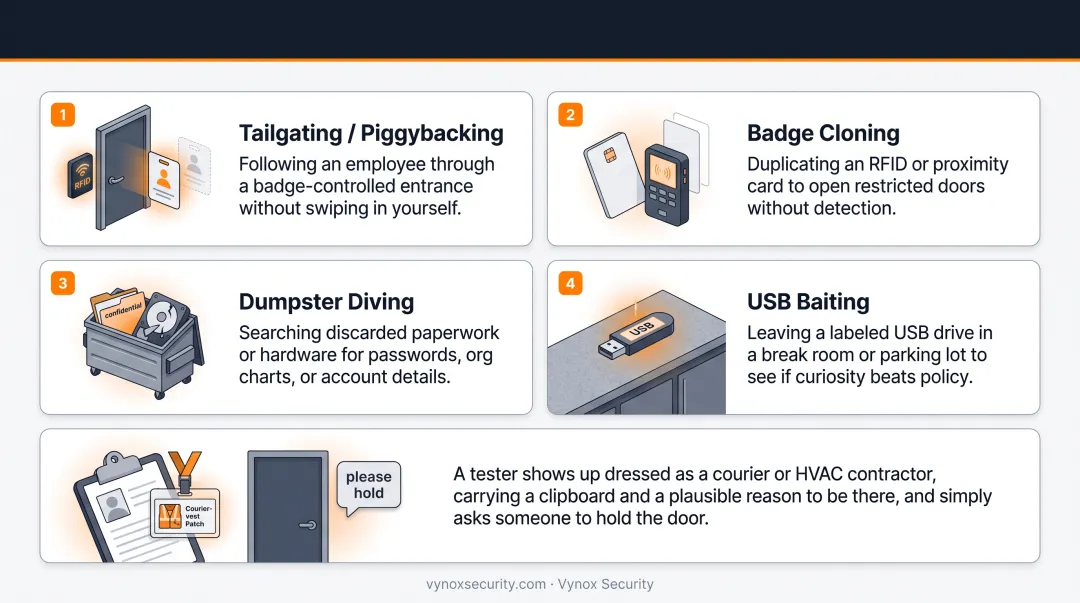 Digital remote versus physical on-site social engineering attack techniques comparison